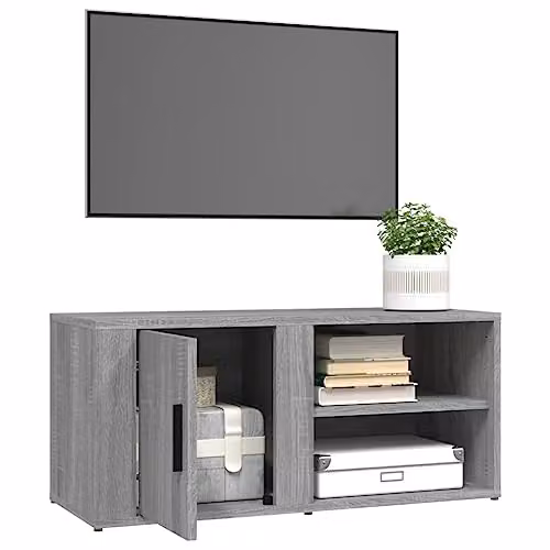 vidaXL Set of 2 Modern TV Cabinets in Grey Sonoma, W/D/H: 80 x 31.5 x 36 cm – 5
