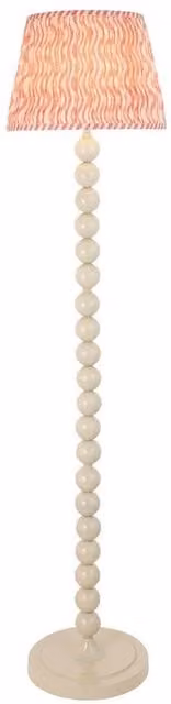 Netlighting Higgledy Floor Lamp in Almond White with Pink Fabric Shade, Diameter: 35 cm, E27 – 1