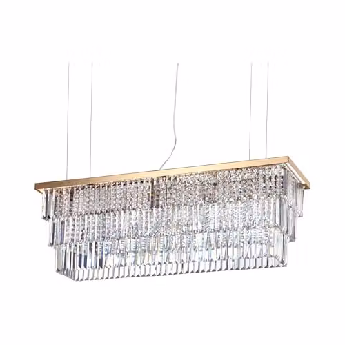 Ideal Lux Martinez 8 Light Gold and Brass Crystal Ceiling Pendant Light