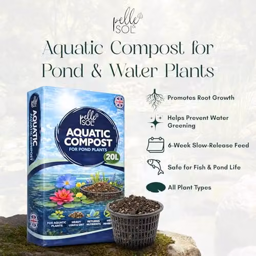 Pelle & Sol 20L Aquatic Compost with Loam and Grit for Pond Plants in Brown – 2