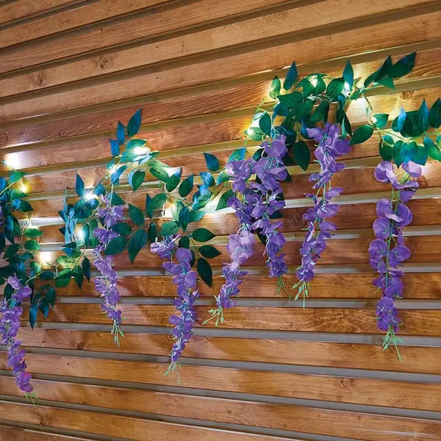 Garden Greatness Purple Hanging Solar Wisteria String Lights – 1