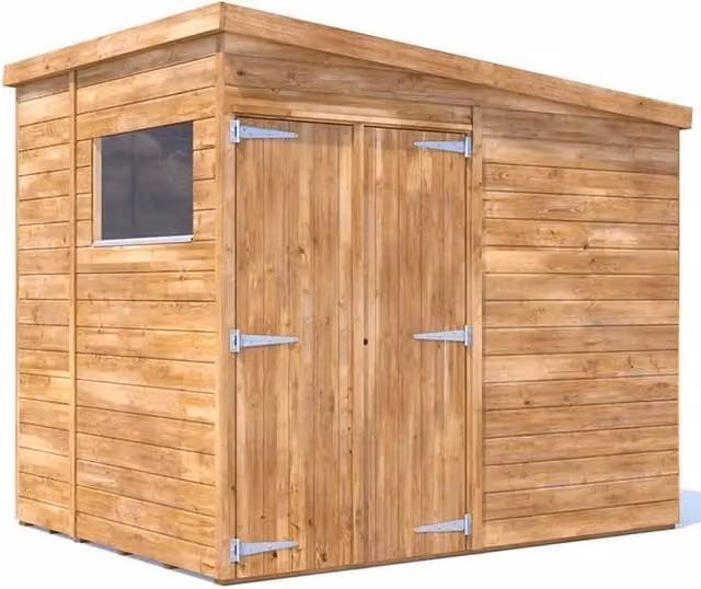 Dunster House Rustic Wooden Storage Shed with Window in Brown, W: 243.84 cm, H: 280 cm, D: 183 cm