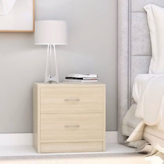 Berkfield Home Sonoma Oak Bedside Cabinet in Brown, W/D/H: 40 x 30 x 40 cm