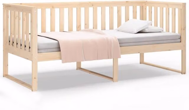 Berkfield Home Minimalist Day Bed in Solid Pine Wood, Beige, W/D/H: 190 x 90 x 0 cm – 1