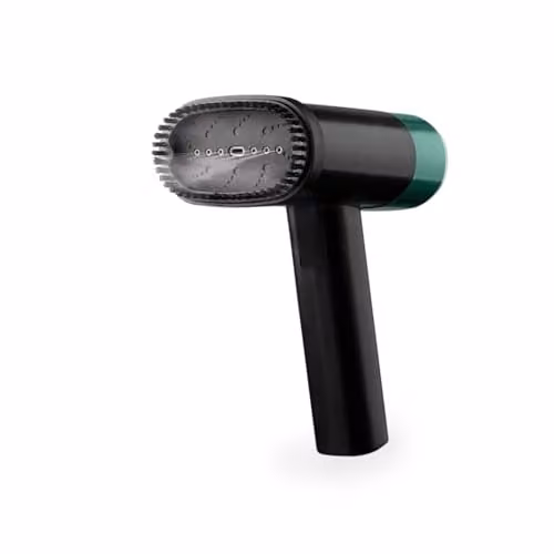 Salter SAL01608 Handheld Foldable Garment Steamer with Brush Attachment, 1200 W, Black and Green – 1