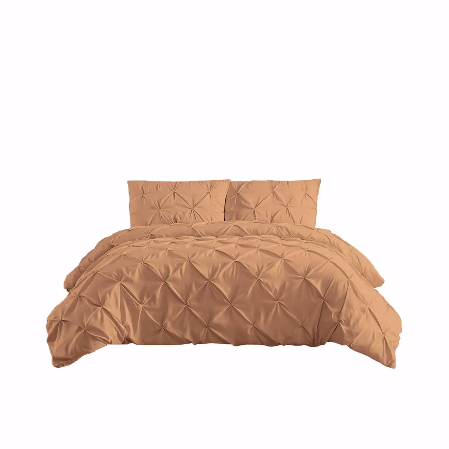 Home Sweet Home UK Pintuck Polycotton Duvet Cover and Pillowcase Set in Beige, W/D/H: 240 x 220 cm – 2