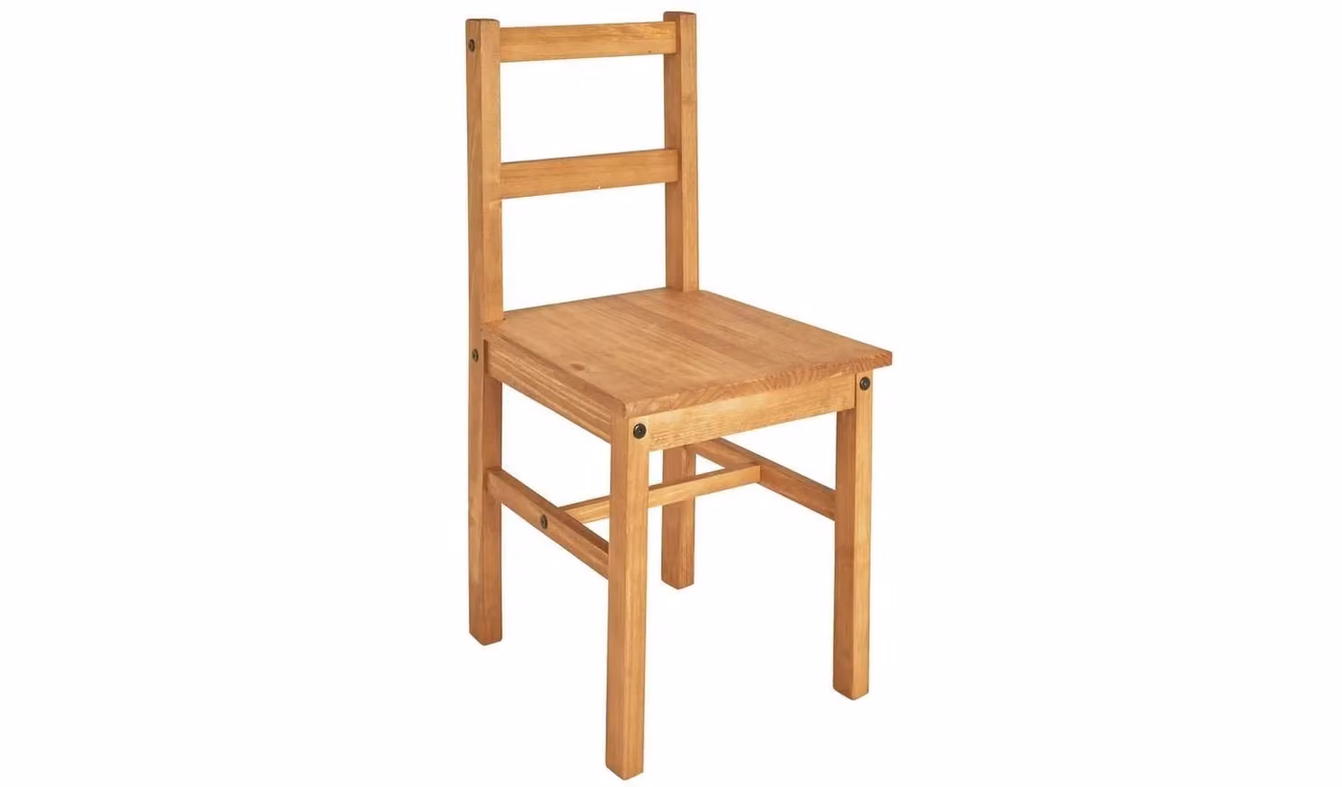 Raye Pair of Solid Pine Wood Dining Chairs in Brown with Scandinavian Design