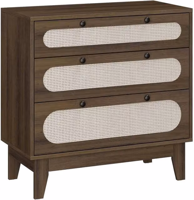 KORVIXA 3 Drawer Dresser Bedside Table Chest in Brown, W/D/H: 100 x 100 x 100 cm – 1