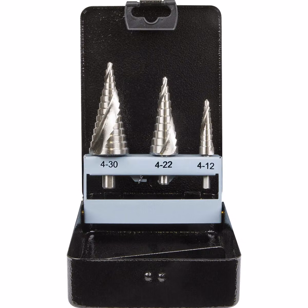 Loops 3 Piece HSS 4341 Spiral Flute Step Drill Bit Set in Silver and Multicolour – 5