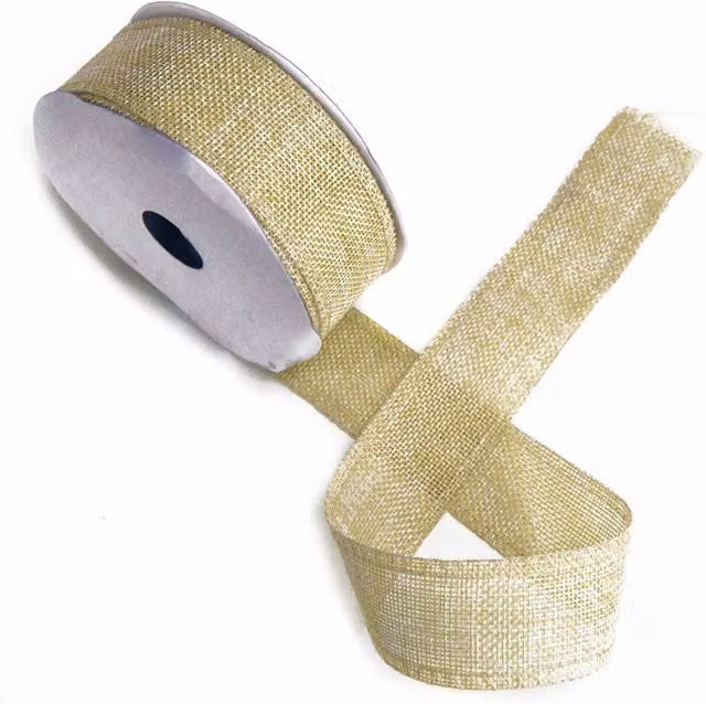 KDMK Natural Texture Ribbon in Beige Sand for Gift Wrap and Wedding Decor