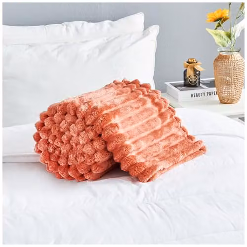 Gaveno Cavailia Rust Fleece Throw Blanket, W/D/H: 150 x 200 cm – 3