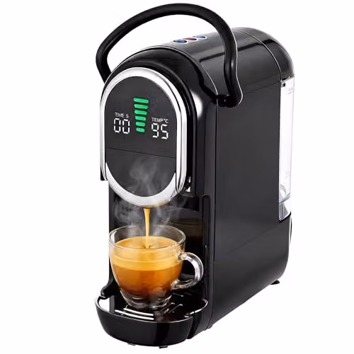 HOMCOM Pod Coffee Machine for Nespresso and Dolce Gusto Capsules, Black
