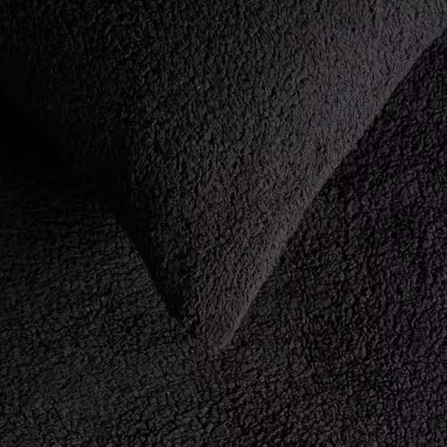 OHS 2 Pack Teddy Fleece Pillowcases in Black – 3