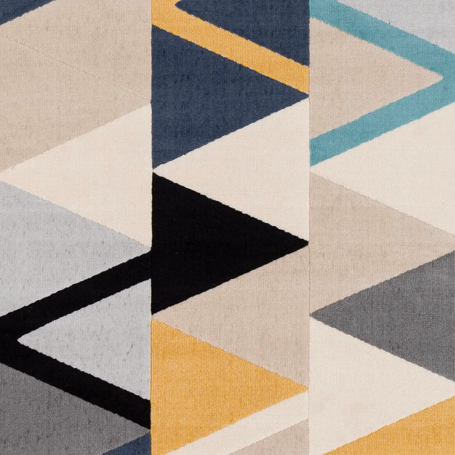 Livabliss City Geometric Rug in Yellow, Blue, Grey and Black, W: 80 cm, L: 220 cm – 7