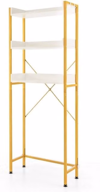 FORGEVIO Gold Metal Space Saving Over Toilet Bathroom Organizer and Freestanding Storage Shelf