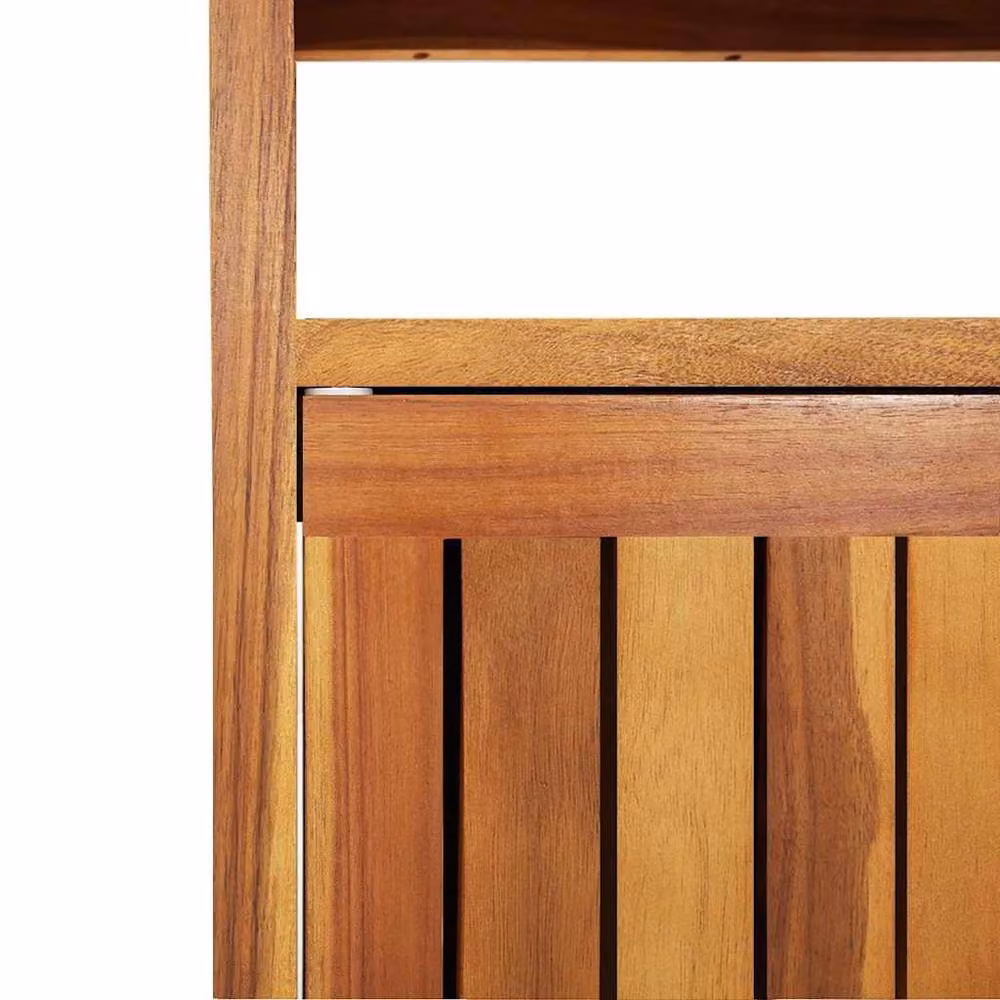 Berkfield Home Rustic Acacia Wood Garden Console Table, Brown, W/D/H: 110 x 35 x 75 cm – 4