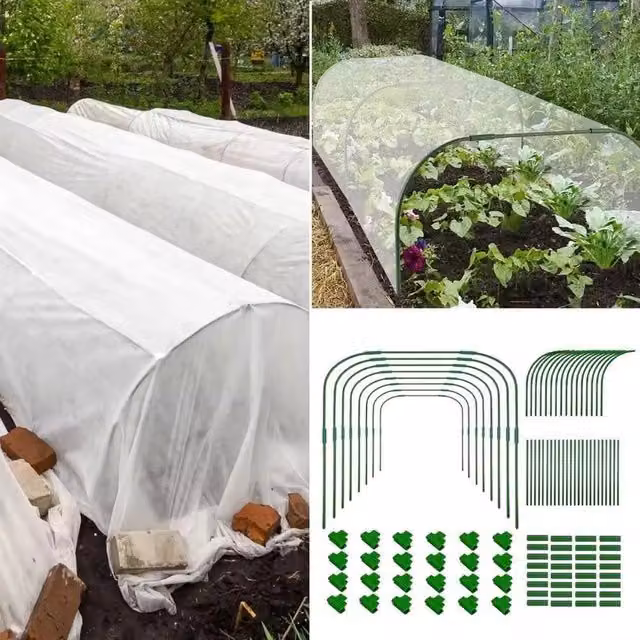 NESTLUNE 96-Piece DIY Garden Grow Tunnel Kit Greenhouse Support Hoops in Green, H: 100 cm, W: 15 cm – 1