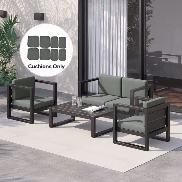 Outsunny Replacement Grey Polyester Cushion Cover for Corner Sofa Rattan Patio Furniture – 2