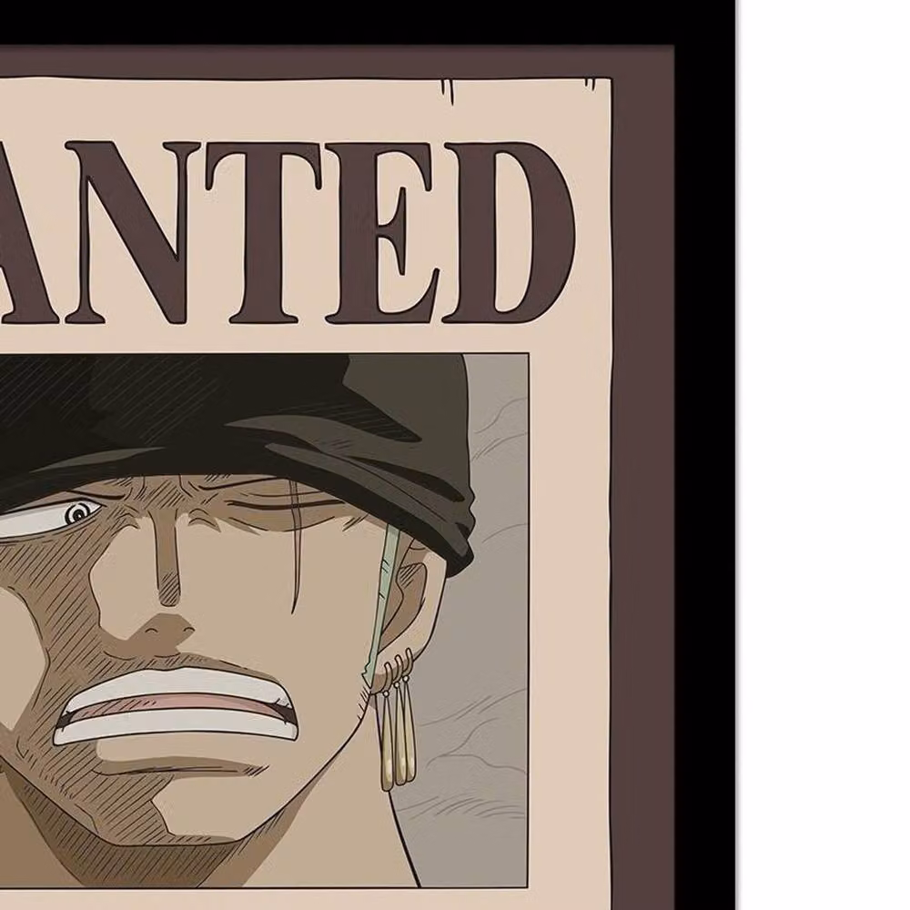 One Piece Roronoa Zoro Framed Paper Poster in Beige and Multicolour – 2