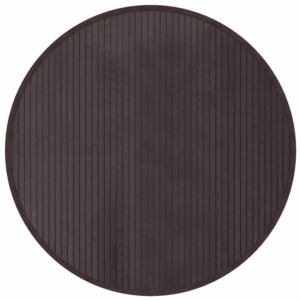 Berkfield Home Round Bamboo Rug in Dark Brown, Diameter: 80 cm – 2