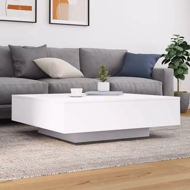 Berkfield Home Modern White Square Coffee Table, W/D/H: 100 x 100 x 31 cm – 1