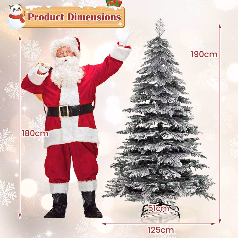 Costway 180 cm Green Artificial Christmas Tree with Lush Branch Tips – 2