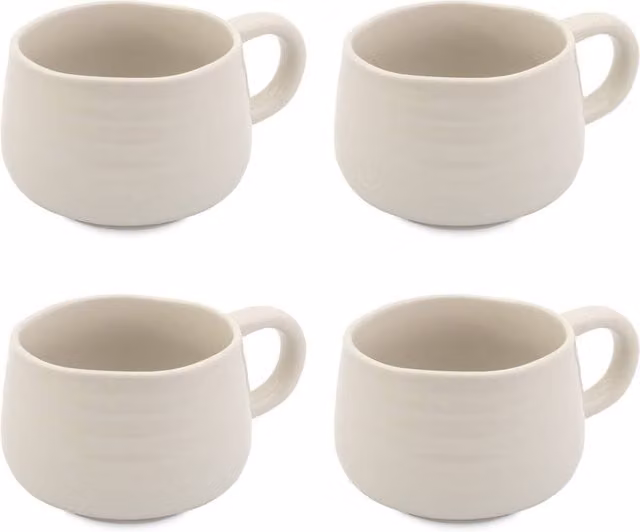 Jamie Oliver Big Love Cosy Cuppa Stoneware Mug Set of 4 in White, Green, Pink and Yellow