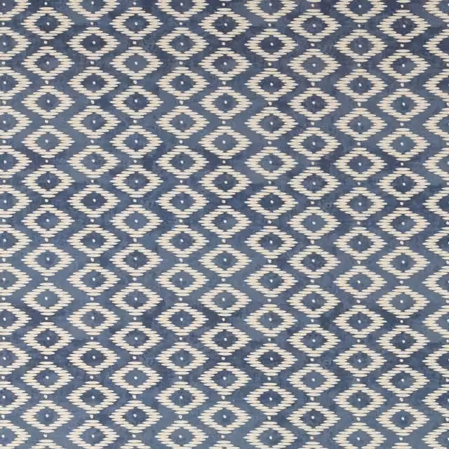 Ashley Wilde Son Vida Blue Graphic Cotton and Linen Fabric