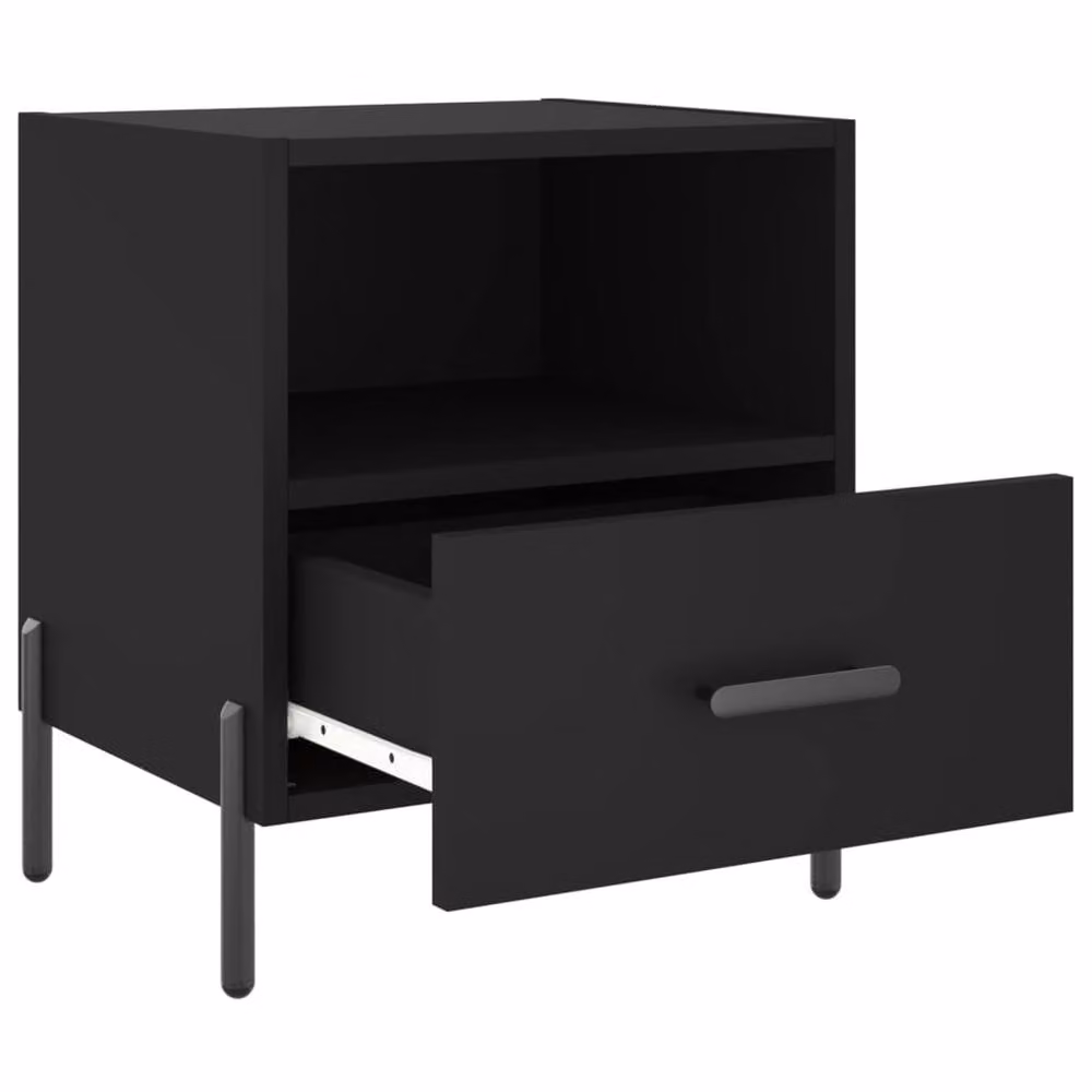 Berkfield Home Set of 2 Modern Black Bedside Cabinets, W/D/H: 40 x 35 x 47.5 cm – 4