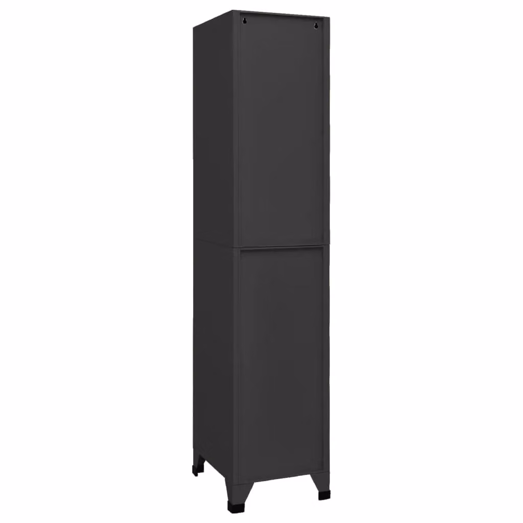 Berkfield Home Anthracite Metal Locker Cabinet with Lock and Hanging Rod, W/D/H: 38 x 45 x 180 cm – 2