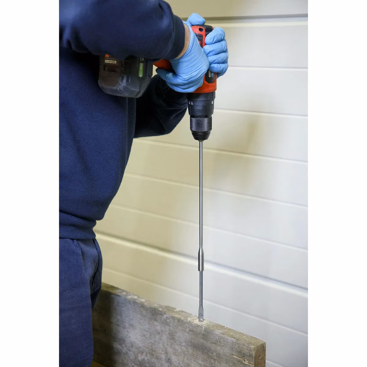 Loops Silver Flat Wood Bit Extension with Hex Shank and Two Grub Screws, 300 mm – 3