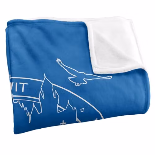 LOGOVISION Harry Potter Ravenclaw Line Art Badge Super Soft Fleece Throw Blanket, Multicolour, W: 127.0 cm, D: 152.4 cm – 2