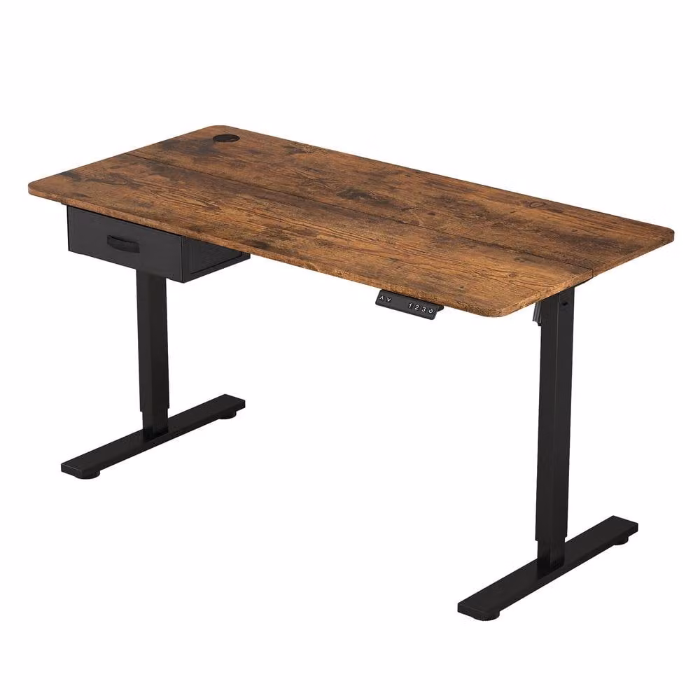 MCC Direct Electric Height Adjustable Standing and Sitting Computer Desk in Walnut – 4