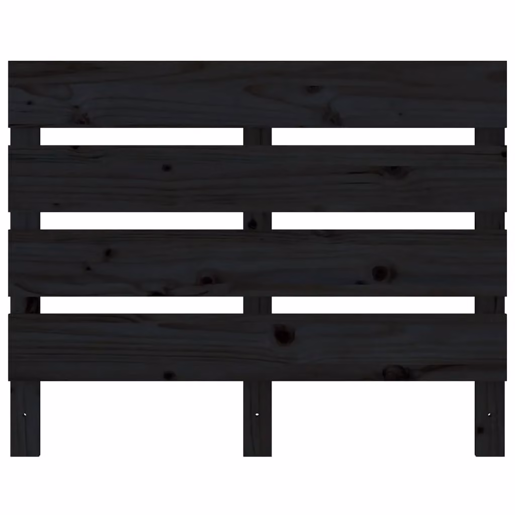 Berkfield Home Black Rustic Solid Pine Wood Headboard W/D/H: 100 x 3 x 80 cm – 3