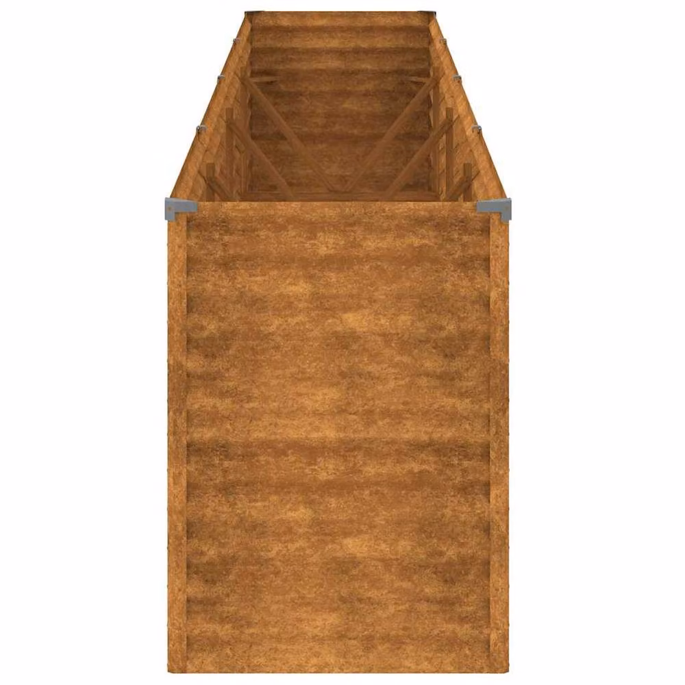Berkfield Home Brown Corten Steel Raised Garden Bed W: 385 cm, D: 50 cm, H: 69 cm – 3
