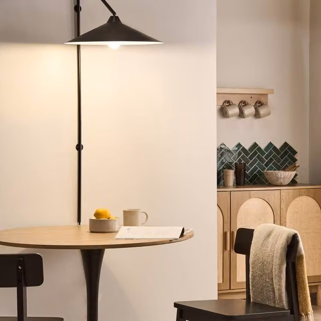 Wyld and Coco Black Metal Adjustable Bell Wall Lamp – 1