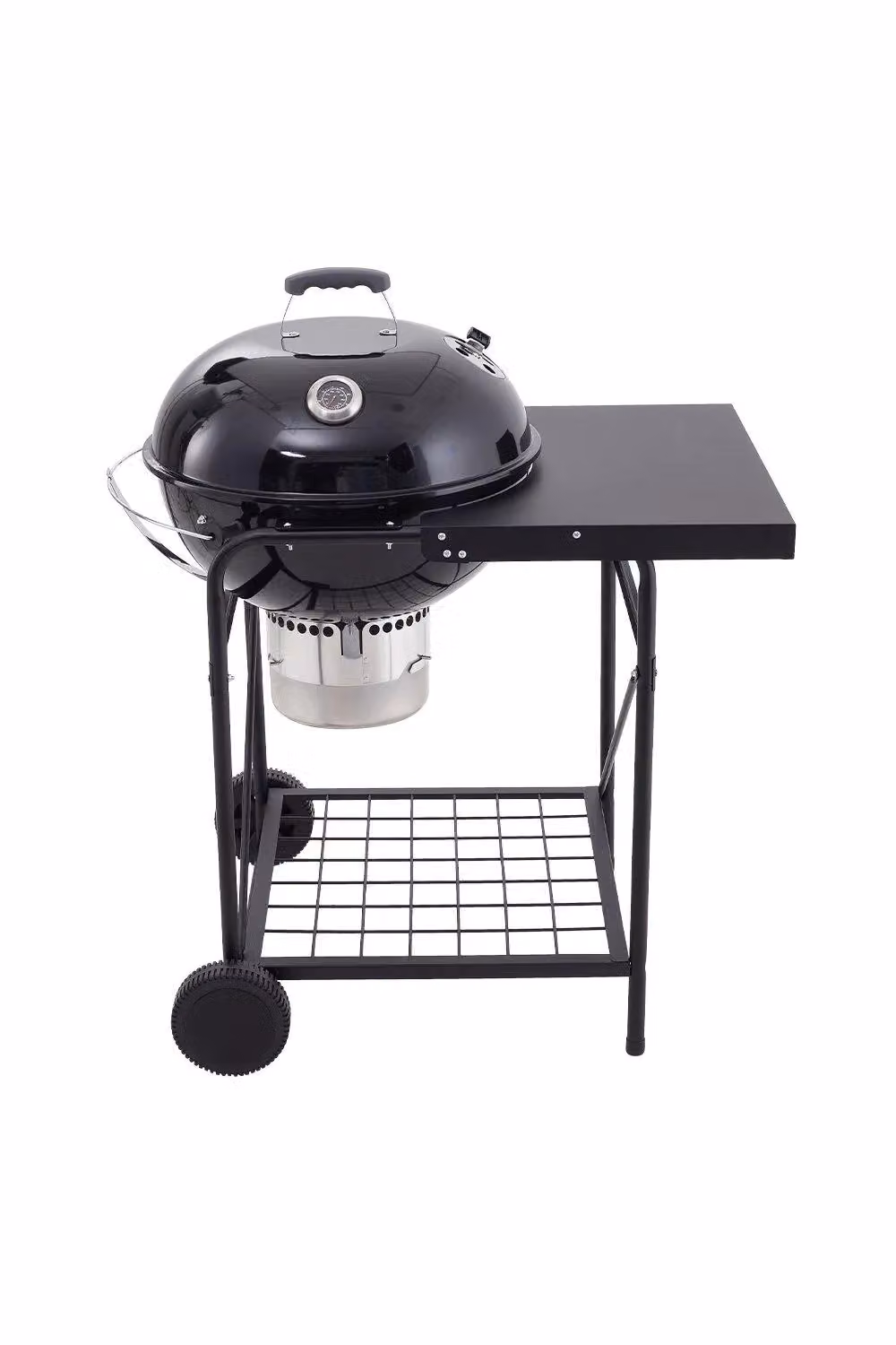 Garden Sanctuary Round Black Charcoal Kettle Grill with Side Table, W/D/H: 105 x 71.5 x 94.5 cm – 2