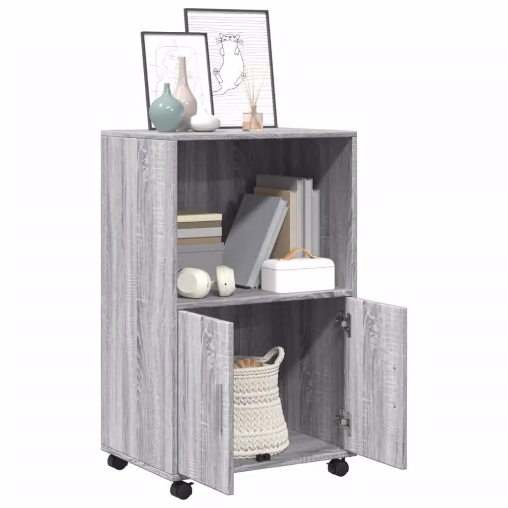 Berkfield Home Rolling Cabinet in Grey Sonoma, W/D/H: 55 x 40 x 91 cm – 3