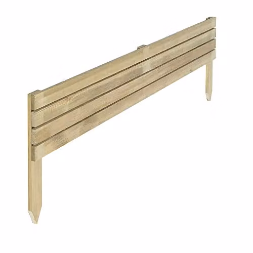 Rowlinsons Ledbury Slat Raised Bed Border Edging, Natural Wood, Pack of 2, W: 40 cm, L: 120 cm, H: 20 cm – 3