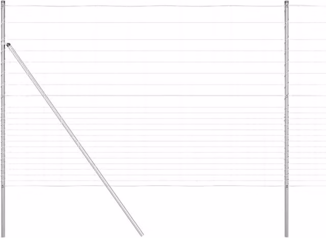Berkfield Home Field Fence in Silver Galvanised Steel, H: 160 cm, L: 25 m