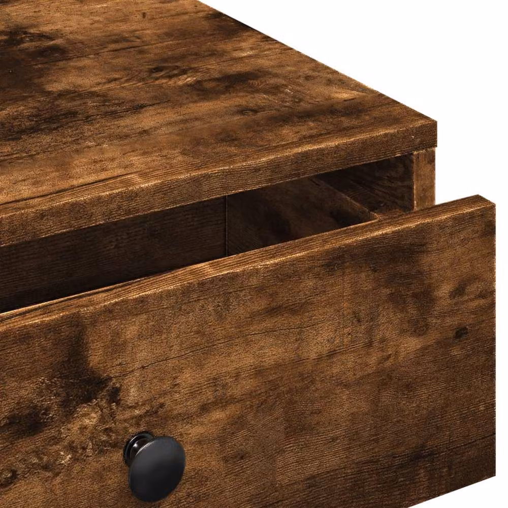 Berkfield Home Smoked Oak Coffee Table in Brown, W/D/H: 90 x 90 x 28 cm – 4