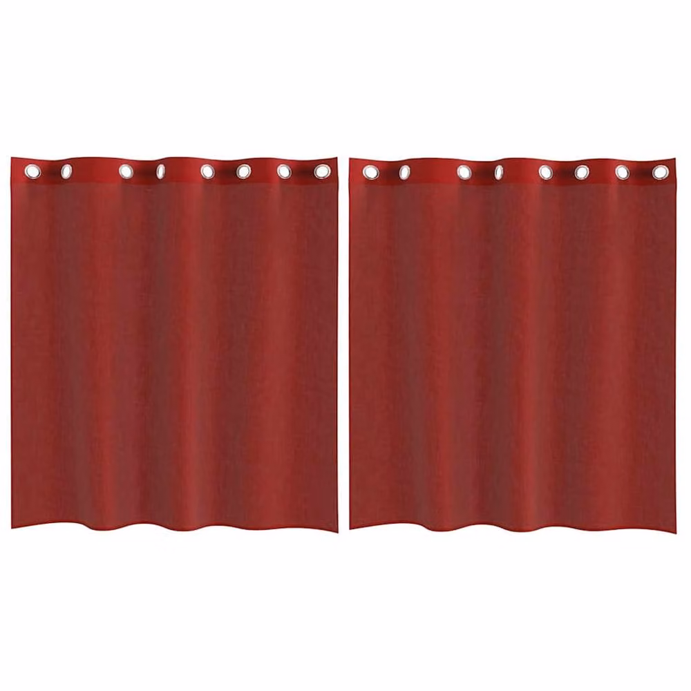 Berkfield Home Red Voile Fabric Panel Curtains with Eyelets, 2 Pack – 2