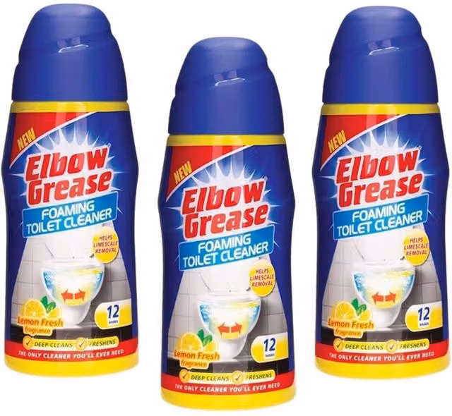 Elbow Grease Foaming Toilet Cleaner Limescale Remover Lemon Fresh Granules 500g - White/Multicolour
