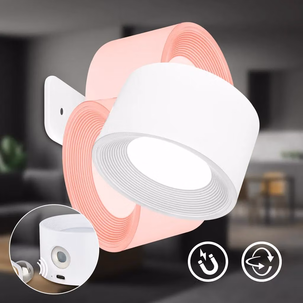 Briloner Rechargeable LED Wall Light White Dimmable Adjustable Reading Lamp with Magnetic Mount and Touch Control – 6
