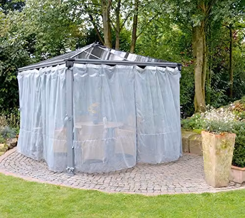 Palram Canopia Grey Net Curtain Set for Square Gazebo – 2