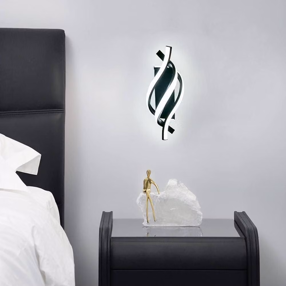 Goeco Modern LED Wall Light in Black with 22W Cool White 6500K Output – 2