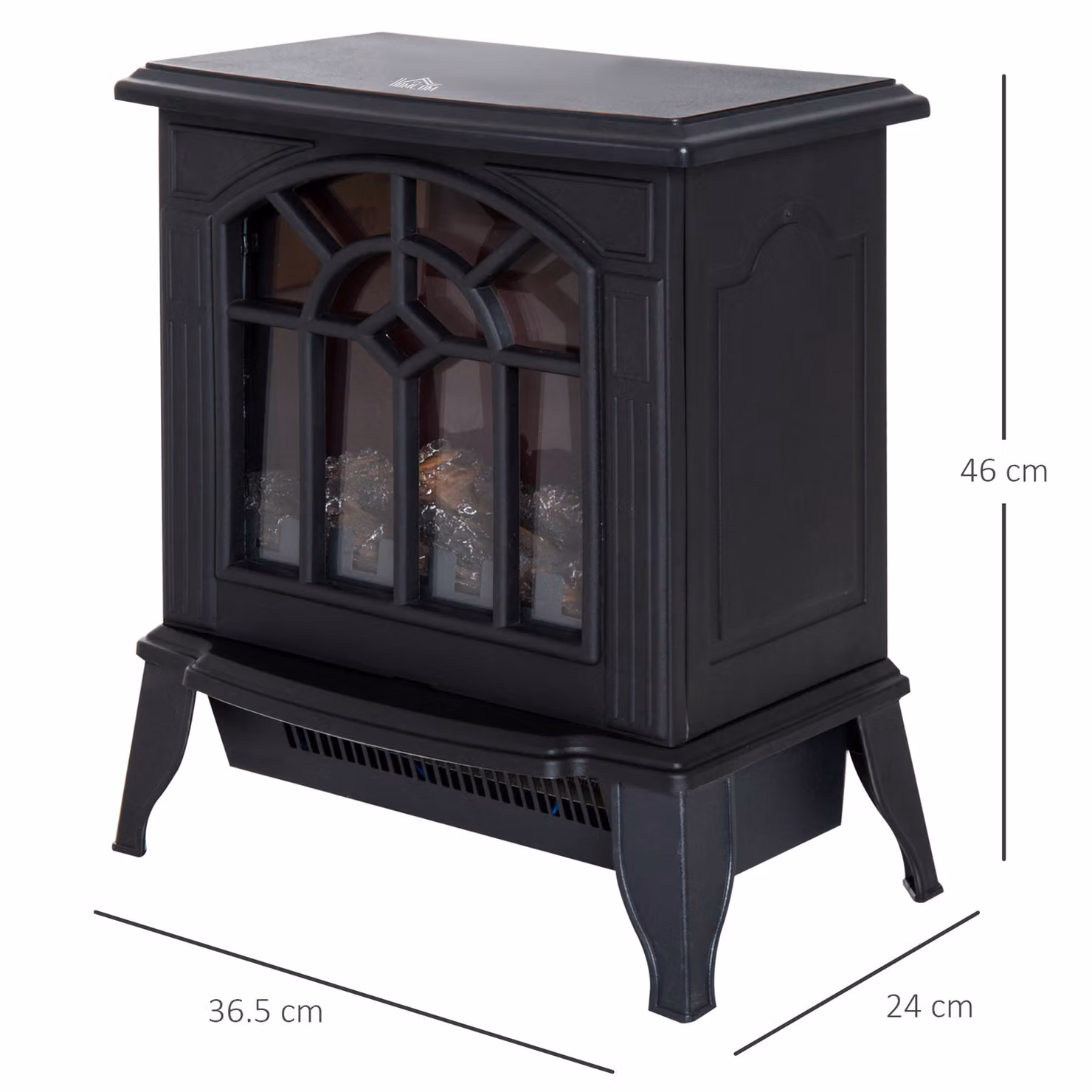 HOMCOM Black Metal Electric Heater with 2000W Power Output – 3
