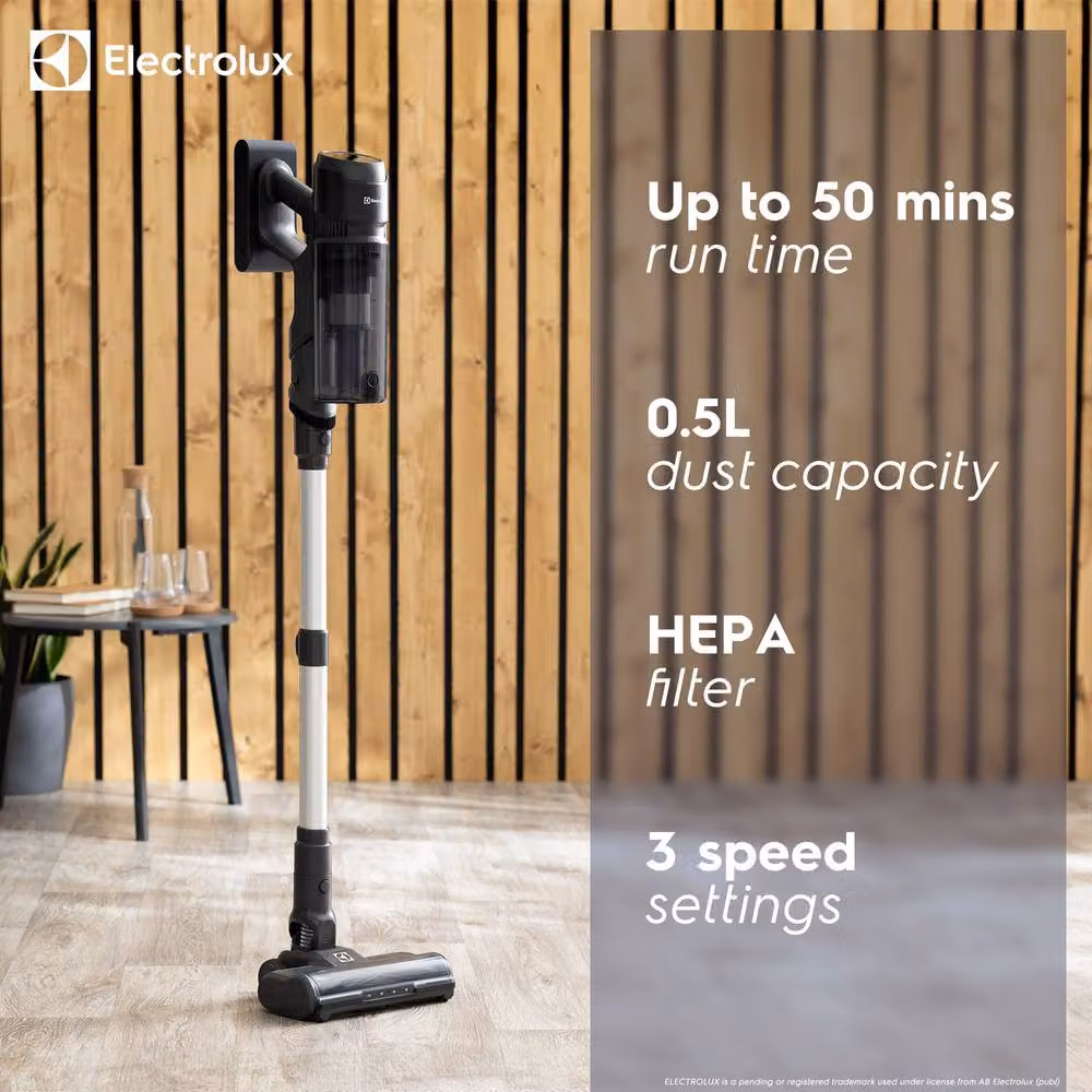 Electrolux 400W Cordless Bagless Stick Vacuum Cleaner with Mini Turbo Brush and HEPA Washable Filter, Grey – 4