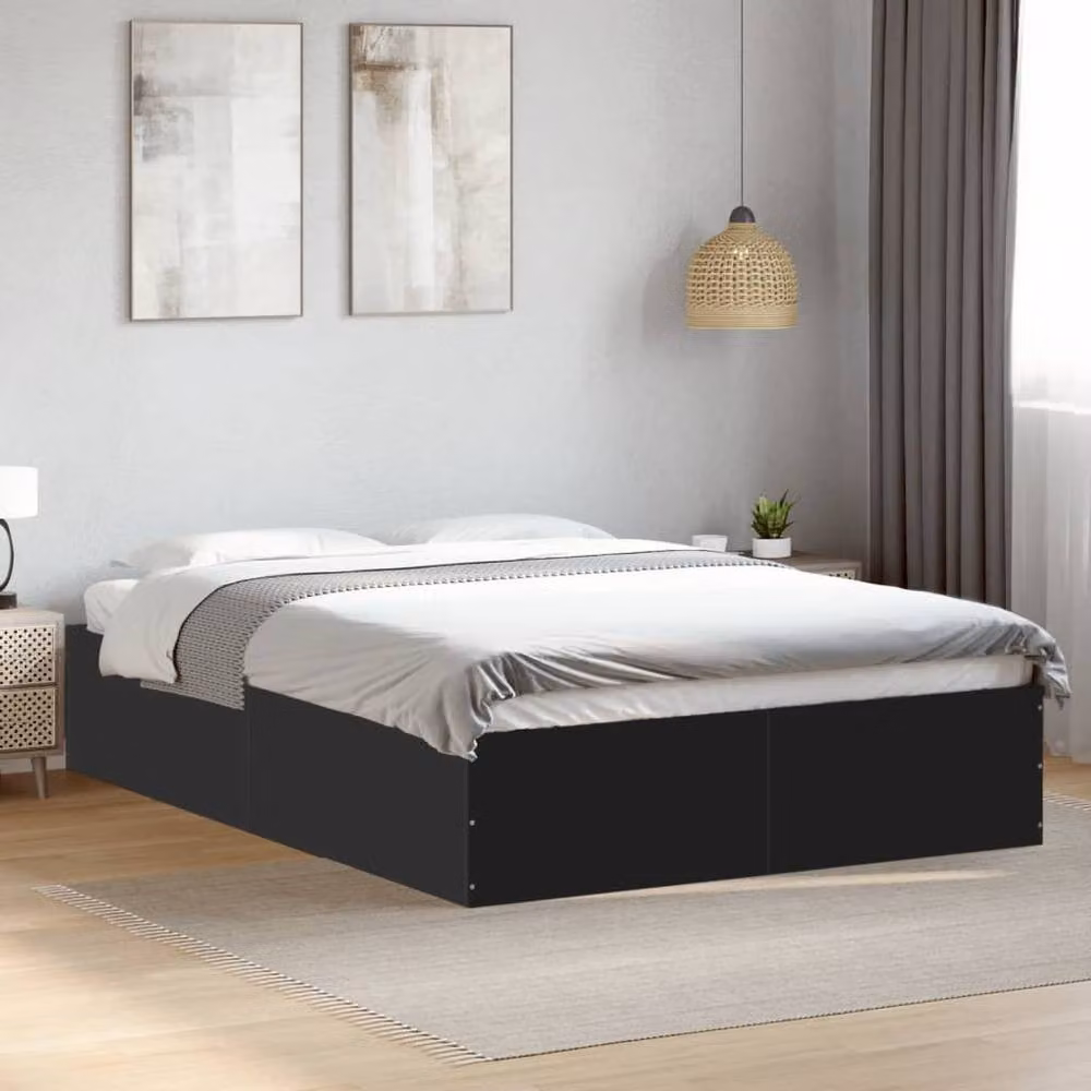Berkfield Home Small Double Bed Frame in Black, W/D/H: 120 x 190 x 35 cm – 2