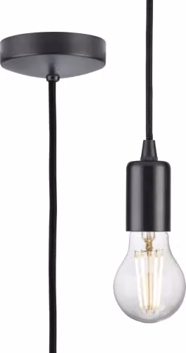 Netlighting Modern E27 Metal Pendant Set in Black and Grey